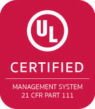 UL Certified Management System 21 CFR Part 111